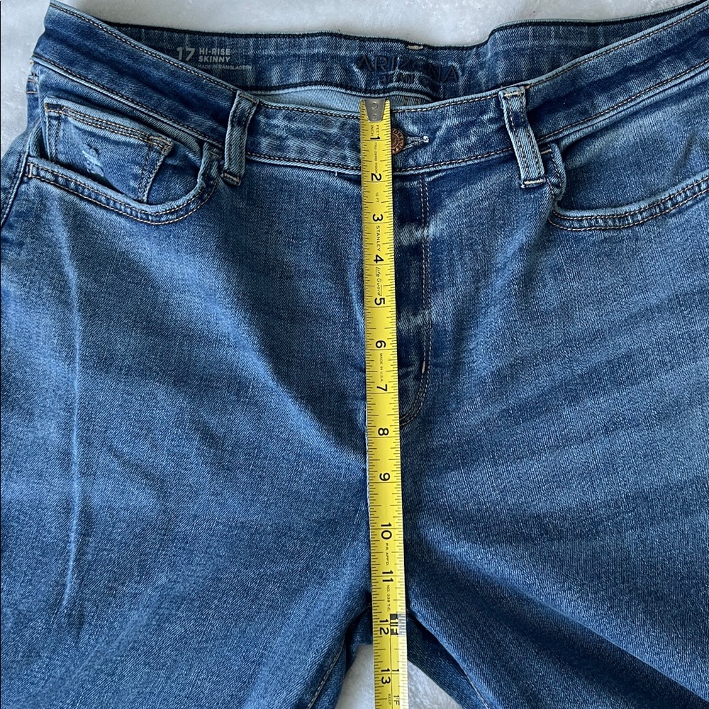 Arizona Women’s Stylish Blue Distressed Jeans Hi-Rise Skinny - 17 - Picture 8 of 12